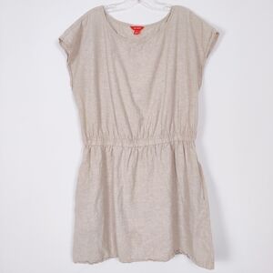 Joe Fresh Women's Midi Dress in Cream Size XL Linen Cotton Peasant Bohemian